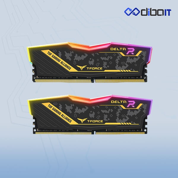 رم دسکتاپ DDR4 تیم گروپ مدل T-Force Delta TUF RGB ظرفیت 16 گیگابایت دو کاناله 2400 مگاهرتز CL16