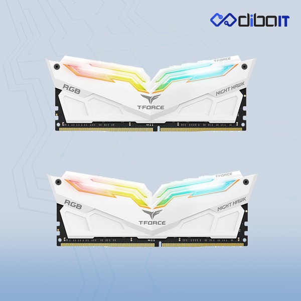 رم دسکتاپ DDR4 تیم گروپ مدل T-Force Night Hawk RGB ظرفیت 32 گیگابایت دو کاناله 3200 مگاهرتز CL16