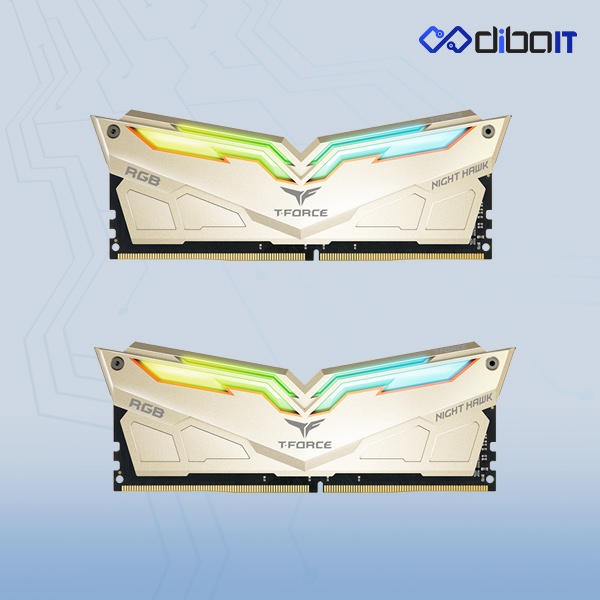 رم دسکتاپ DDR4 تیم گروپ مدل T-Force Night Hawk RGB ظرفیت 32 گیگابایت دو کاناله 3200 مگاهرتز CL16