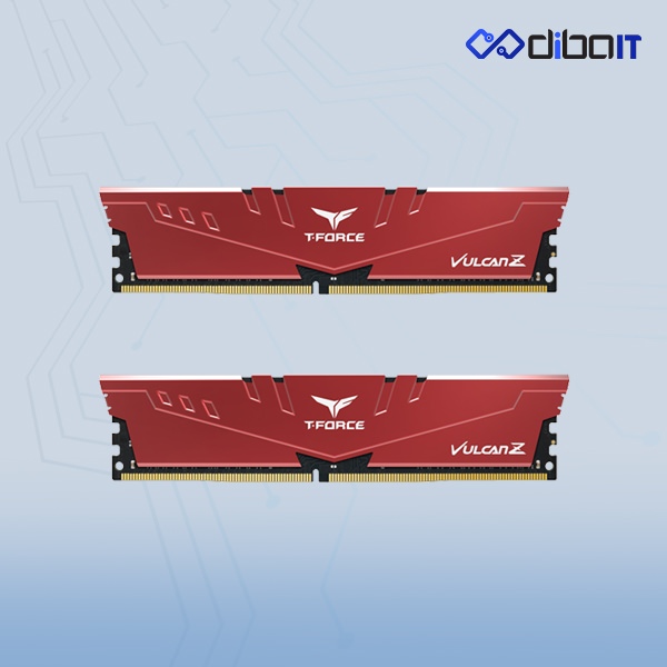 رم دسکتاپ DDR4 تیم گروپ مدل T-FORCE VULCAN Z RED ظرفیت 32 گیگابایت دو کاناله 3200 مگاهرتز CL 16