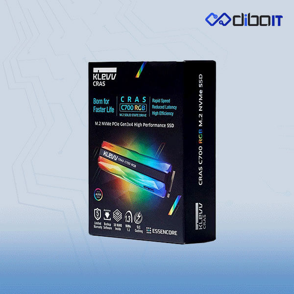 اس اس دی اینترنال M.2 NVMe کلو مدل KLEVV CRAS C700 RGB ظرفیت 960 گیگابایت